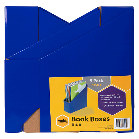 Marbig Book Box Small Blue Pack of 5