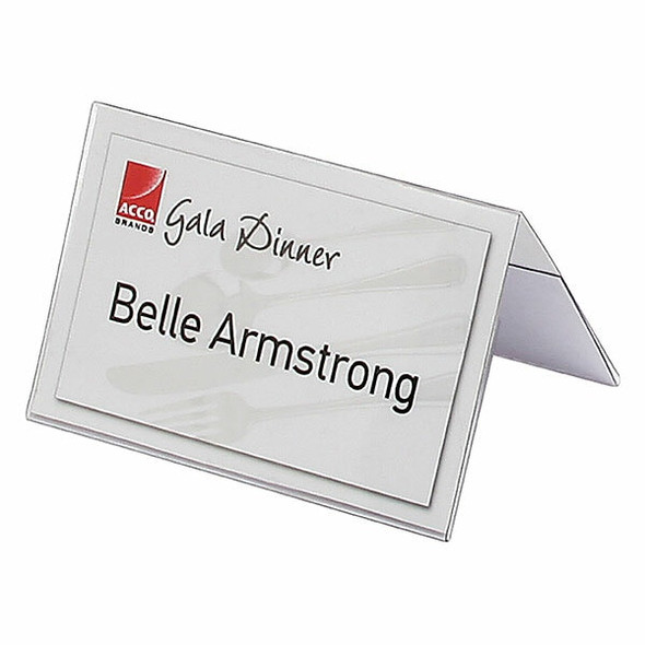 Rexel Small Name Plates 92 x 56mm Clear Box of 50