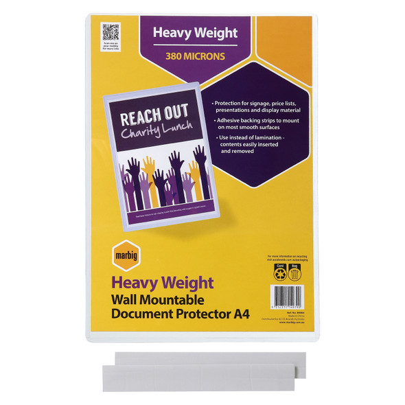 Marbig Document Protector PVC Wall Mountable A4 Clear