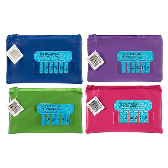 Marbig Small 225 x 140mm Pencil Case Name Summer Colours Assorted Box of 12