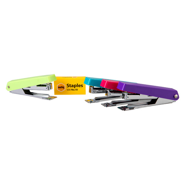 Marbig Stapler No 10 Half Strip Assorted with Staples
