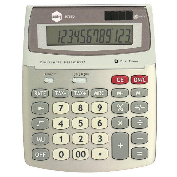 Marbig 12 Digit Desktop Calculator with GST Function Silver
