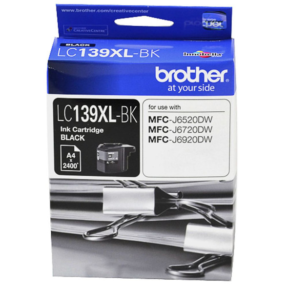 Brother Original Extra High Yield Ink Cartridge LC139XLBK 2400 Pages Black Brother Original Extra High Yield Ink Cartridge LC139XLBK 2400 Pages Black