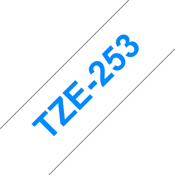 Brother TZe Tape 24mm Blue on White TZE253 Brother TZe Tape 24mm Blue on White TZE253