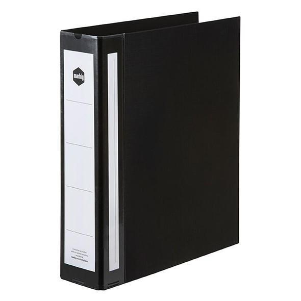 Marbig Ring Binder Deluxe 50mm 4D Polyethylene A4 Black Box of 12