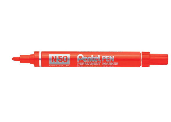 Pentel Permanent Marker N50 Bullet Point 1.5mm Red Box of 12