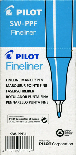 Pilot Original Fineliner Pen 0.4mm Blue Box of 12