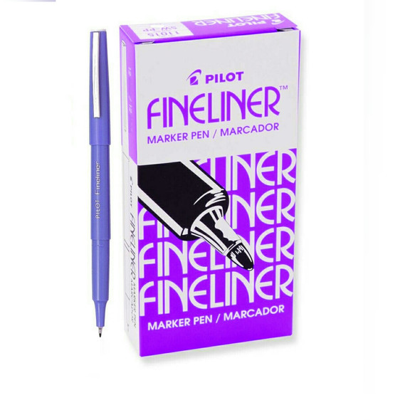 Pilot Original Fineliner Pen 0.4mm Purple Box of 12