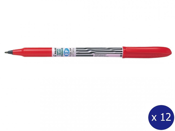 Pilot Super Colour Permanent Marker Bullet Extra Fine Red Box of 12