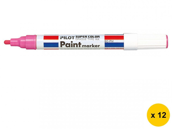 Pilot Super Colour Permanent Paint Marker Bullet Medium Pink Box of 12