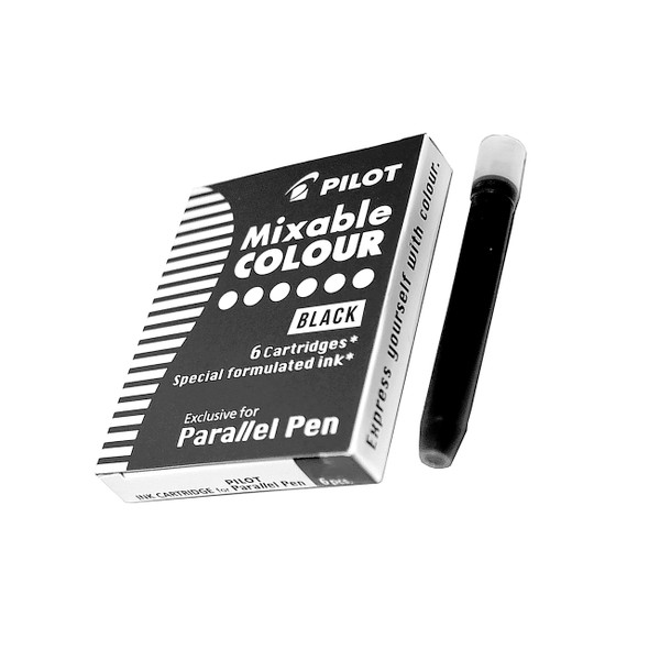Pilot Black Parallel Pen Refill Cartridge Pack of 12