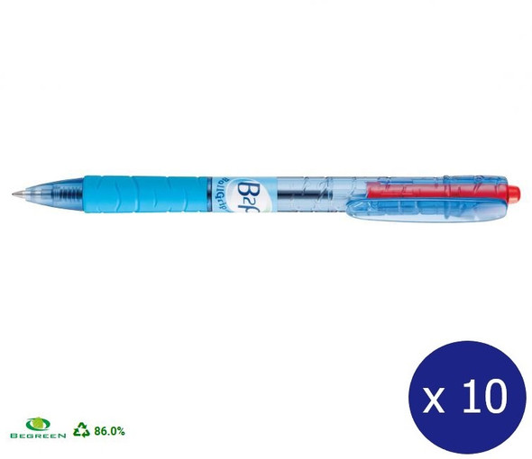 Pilot BegreeN B2P Grip Retractable Ballpoint Pen Medium Red Box of 10