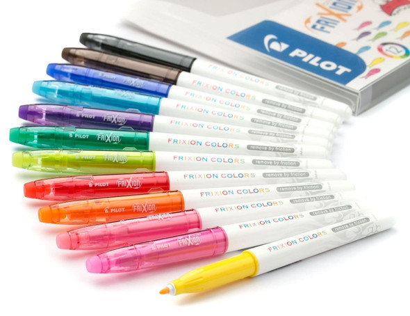 Pilot FriXion Assorted Colours Erasable Marker 2.5mm Wallet of 12