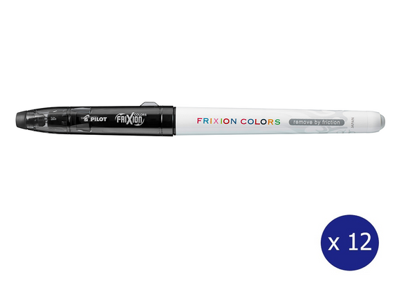 Pilot FriXion Colours Erasable Marker 2.5mm Black Box of 12
