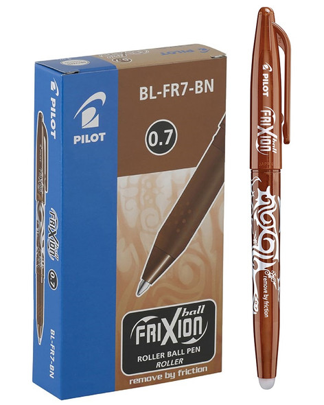 Pilot FriXion Ball Erasable Rollerball Gel Pen Fine Brown Box of 12