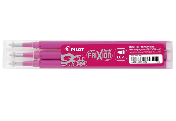 Pilot FriXion Ball Refill 0.7mm Pink Pack of 3