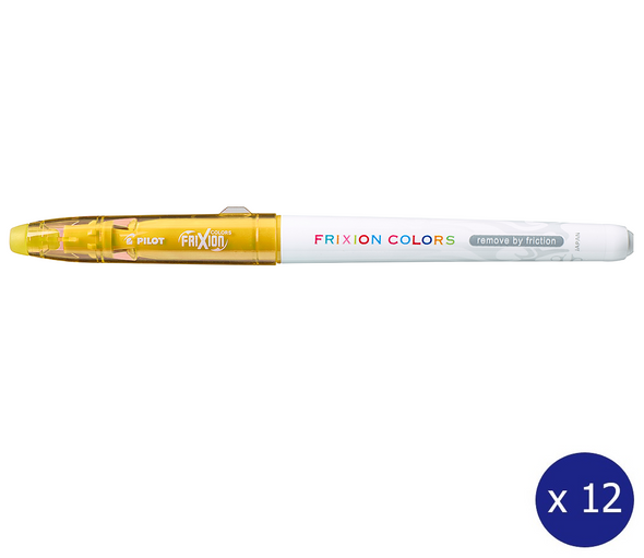 Pilot FriXion Colours Erasable Marker 2.5mm Yellow Box of 12