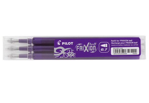Pilot FriXion Ball Refill 0.7mm Violet Pack of 3