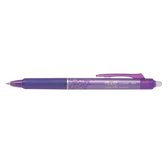 Pilot FriXion Clicker Erasable Retractable Gel Pen Extra Fine Violet Box of 12