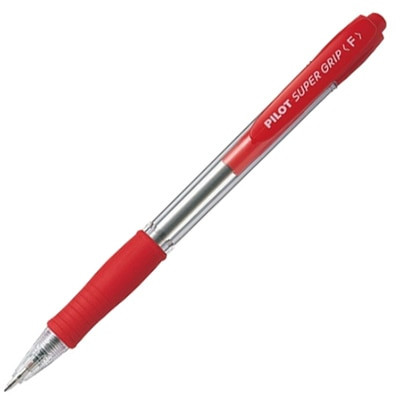 Pilot Red Super Grip Retractable Ballpoint Pen Fine Box of 12