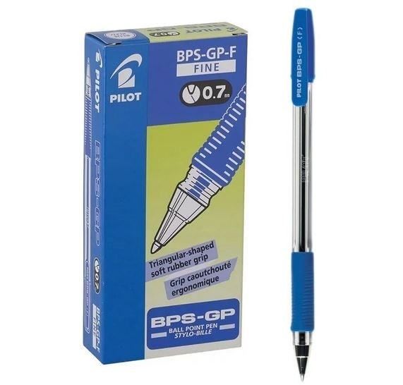 Pilot BPS-GP The Ballpoint Stick Grip Pen Fine Blue Box of 12