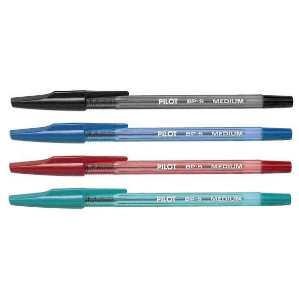 Pilot Blue BP-S The Better Ballpoint Stick Pen Medium Box of 12