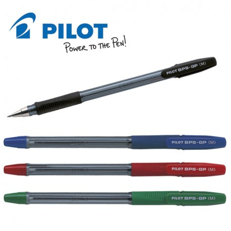 Pilot Black BPS-GP The Ballpoint Stick Grip Pen Medium Box of 12