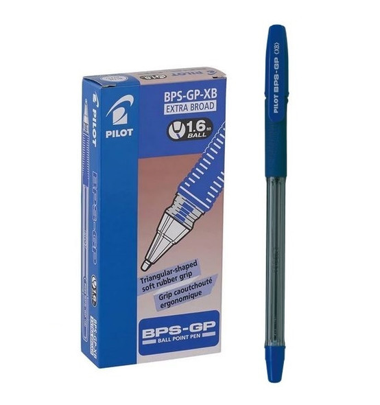 Pilot BPS-GP The Ballpoint Stick Grip Pen Extra Broad Blue Box of 12