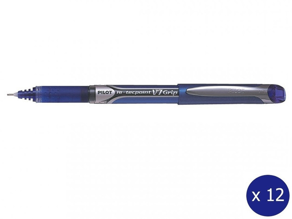 Pilot BXGPN-V7 Hi-Tecpoint Grip Rollerball Pen 0.7mm Blue Box of 12