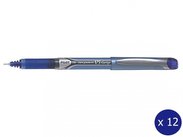 Pilot BXGPN-V5 Hi-Tecpoint Grip Rollerball Pen 0.5mm Blue Box of 12