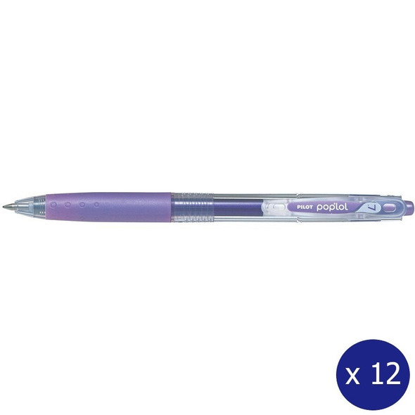 Pilot Poplol Retractable Gel Pen 0.7mm Metallic Violet Box of 12