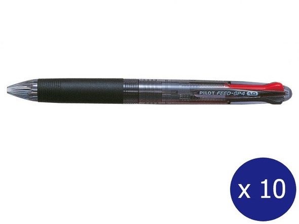 Pilot BegreeN Feed GP4 4 in 1 Retractable Ballpoint Pen Medium Black Barrel Box of 10