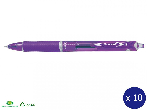 Pilot BegreeN Acroball Retractable Ballpoint Pen Medium Violet Box of 10