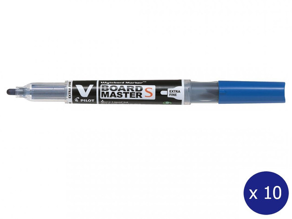 Pilot BegreeN V Board Master S Whiteboard Marker Bullet Extra Fine Blue Box of 10