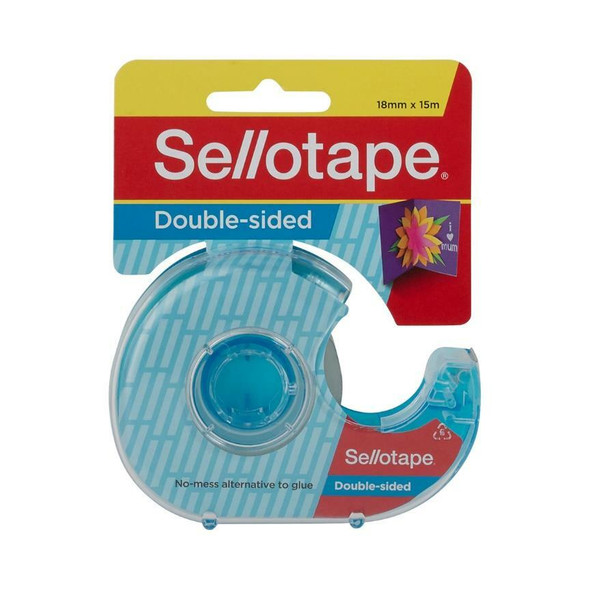 Sellotape Double Sided Tape with Dispenser 18mm x 15m Pack of 8