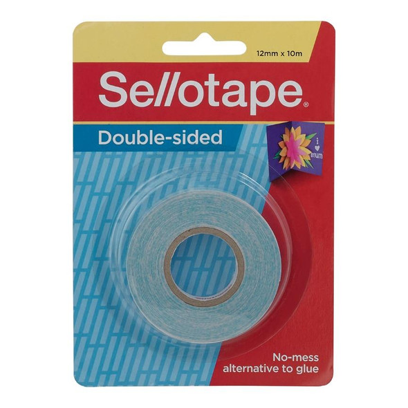 Sellotape Double Sided Tape Roll 12mm x 10m Pack of 10 Hangsell