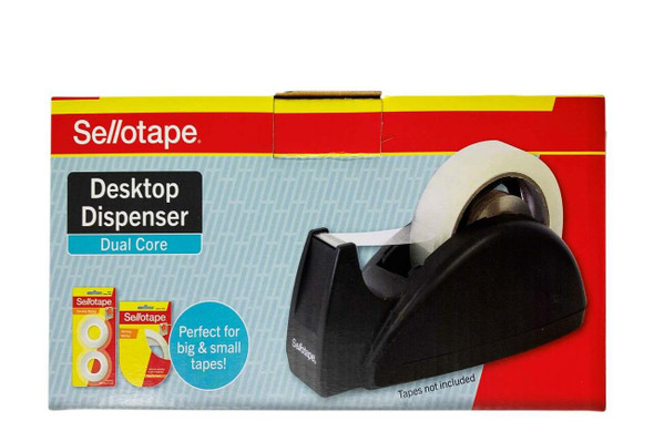 Sellotape Dual Core Desktop Dispenser for 7.6cm and 2.5cm Tape
