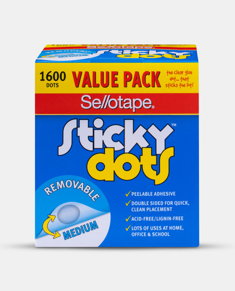 Sellotape Sticky Dots Removable Box of 1600