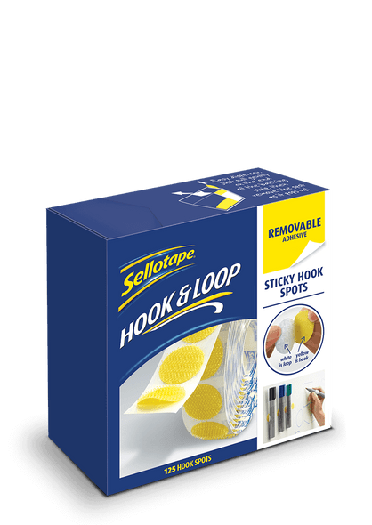 Sellotape Hook and Loop Set of 12 Pack of 125 Spots