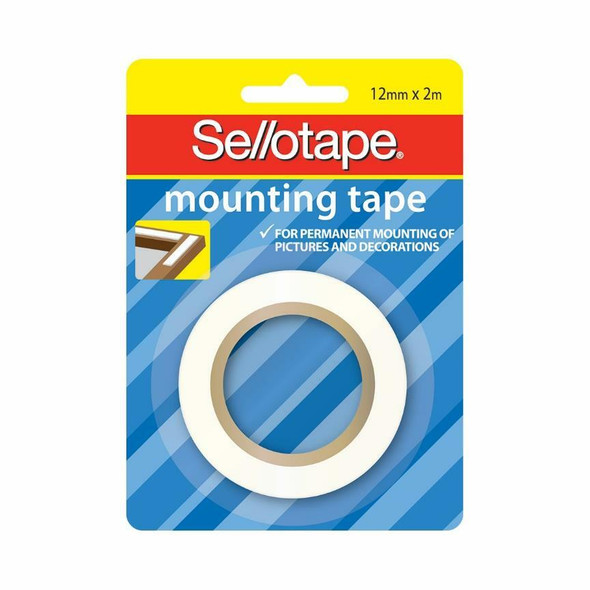 Sellotape Mounting Tape Roll Foam 12mm x 2m Pack of 6 Hangsell