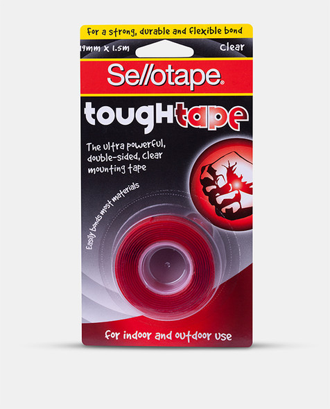Sellotape Heavy Duty Mounting Tough Tape Roll 19mm x 1.5m Clear Pack of 8