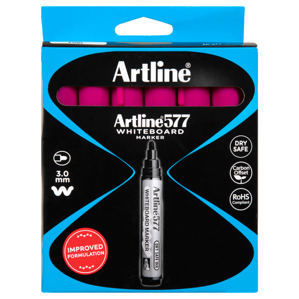 Artline 157709 577 Whiteboard Marker 3mm Bullet Nib Pink Box 12 | Mega Office Supplies Artline 157709 577 Whiteboard Marker 3mm Bullet Nib Pink Box 12 | Mega Office Supplies