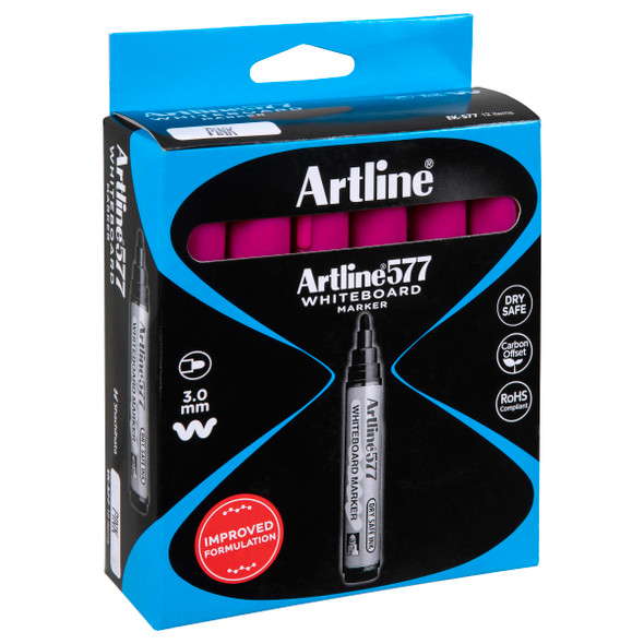 Artline 577 Whiteboard Marker 3mm Bullet Nib Pink 157709 Box 12 | Mega Office Supplies Artline 577 Whiteboard Marker 3mm Bullet Nib Pink 157709 Box 12 | Mega Office Supplies