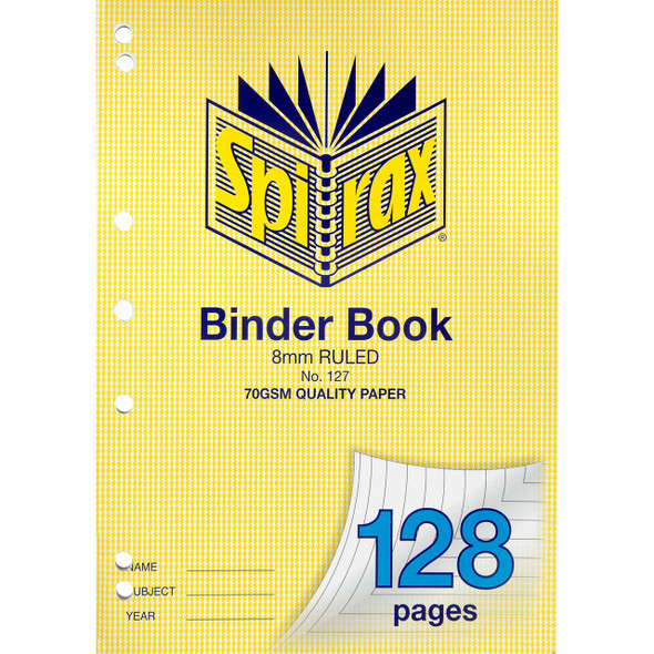 Spirax 127 Binder Book A4 128 Page 8mm Ruled