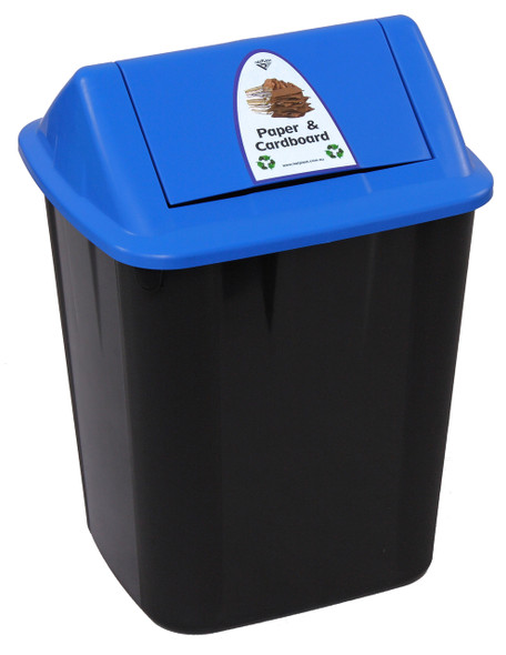 Italplast Waste Separation Bin with Swing Top Lid 32 Litre Paper and Cardboard