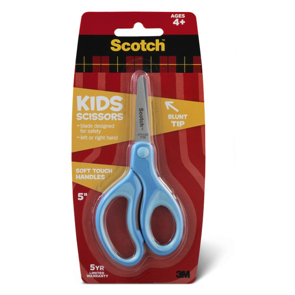 Scotch Kids Scissors Soft Touch Handles Blunt Tip 127mm Blue 1442B Pack of 12