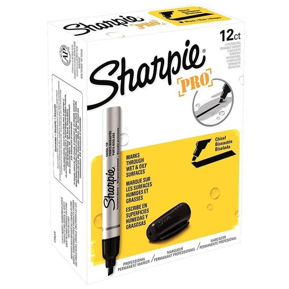 Box of 12 Sharpie S20093051 Pro Metal Chisel Tip Permanent Markers Box of 12 Sharpie S20093051 Pro Metal Chisel Tip Permanent Markers