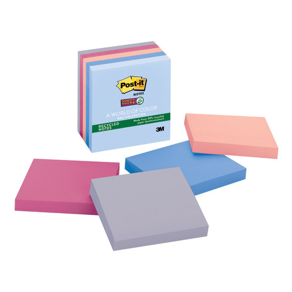 Post-it Recycled Super Sticky Notes Bali 76 x 76mm Pack of 5 654-5SSNRP