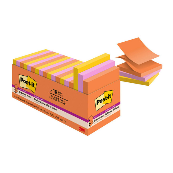 Post-it R330-18SSAU-CP Super Sticky Pop-up Notes Rio de Janeiro Collection cabinet pack of 18 pads, 76x76mm assorted vibrant colours Post-it R330-18SSAU-CP Super Sticky Pop-up Notes Rio de Janeiro Collection cabinet pack of 18 pads, 76x76mm assorted vibrant colours