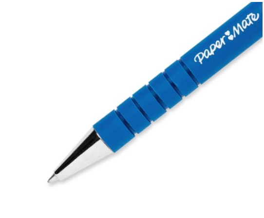 Papermate Retractable Ballpoint Pen Flexgrip Ultra Fine 0.8mm Blue Box of 12